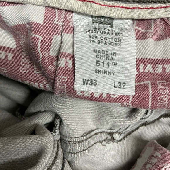 LEVI’S MEN’S THE ORIGINAL JEANS SKINNY 511 Gray Slim Jeans Textured Denim - Picture 6 of 13